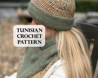 PATTERN, VL Tunisian crochet Hat, Tunisian Crochet Hat Pattern, DK weight, Suri Yarn, Beanie, Toque, Slouch Hat
