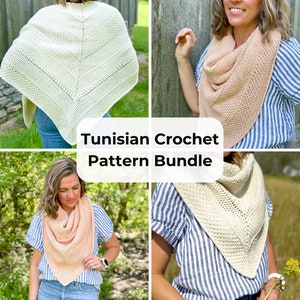 Pattern Bundle, Indecision Sampler Shawl - Tunisian, Tunisian Crochet Pattern, Tunisian Shawl, Tunisian crochet