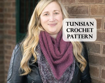 PATTERN, VL Tunisian crochet Shawl, Tunisian Crochet Shawl Pattern, DK weight, Suri Yarn, Top Down, Triangle Shawl