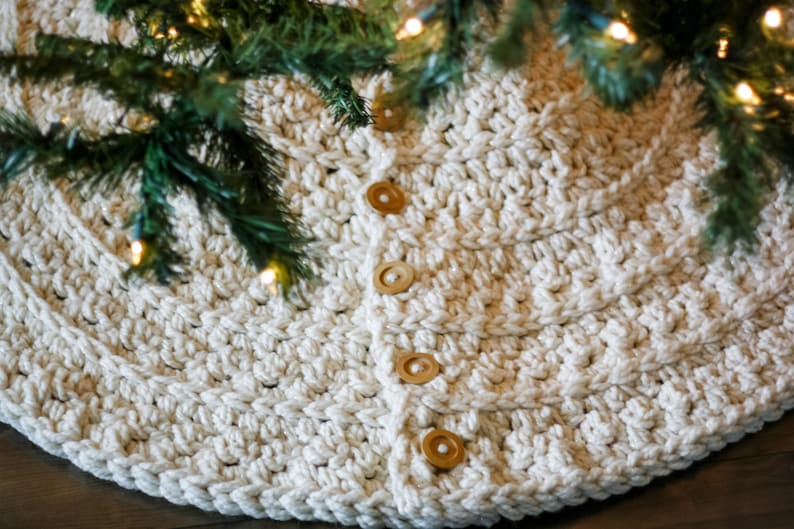 PATTERN, Rustic Wonderland Christmas Tree Skirt, Crochet Pattern, Crochet Tree Skirt, Farmhouse decor image 5