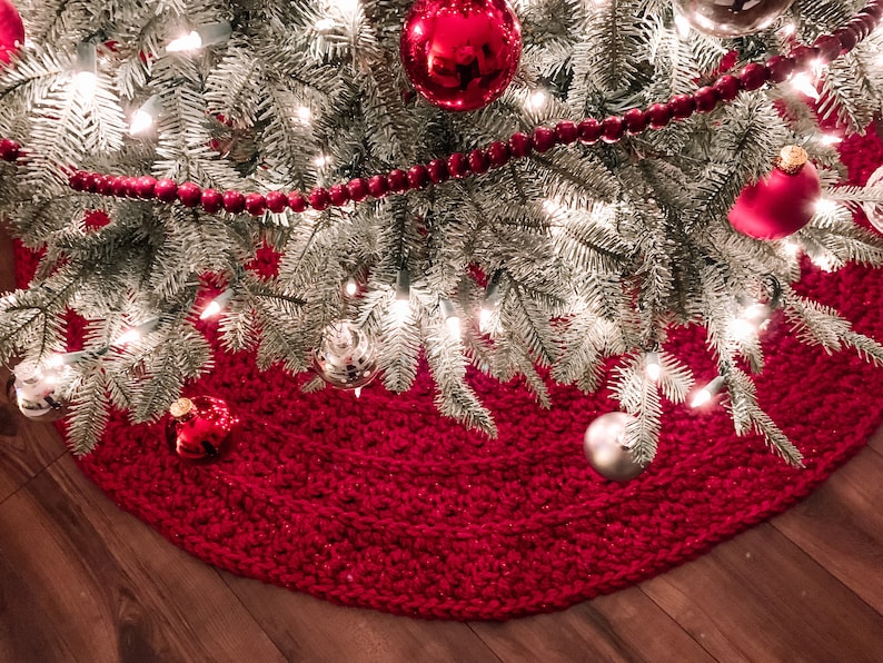 PATTERN, Rustic Wonderland Christmas Tree Skirt, Crochet Pattern, Crochet Tree Skirt, Farmhouse decor image 6