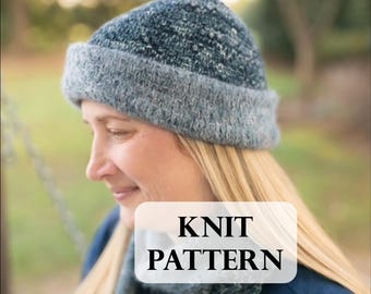 PATTERN, VL Hat Knit, Beanie Pattern, DK weight, Suri Yarn, Slouch Hat, Toque