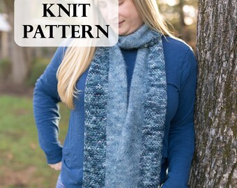 PATTERN, VL Scarf Knit, Scarf Pattern, DK weight, Suri Yarn, Infinity Scarf, Flat Scarf