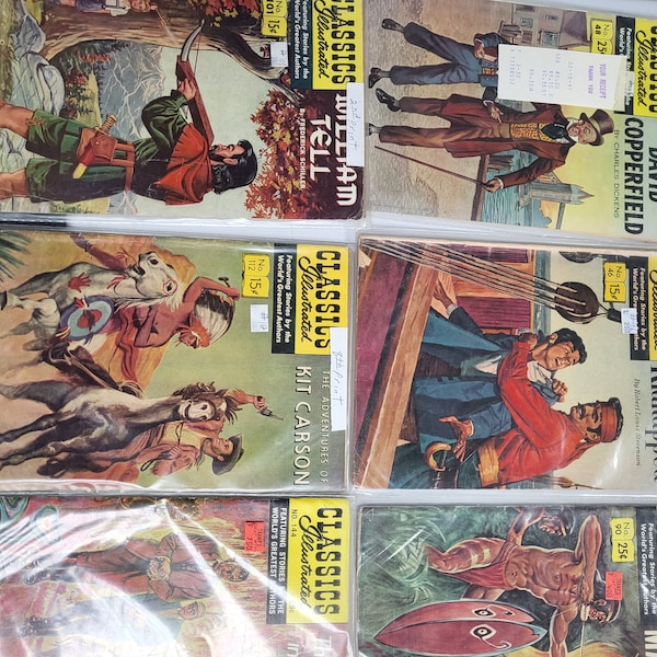 Classics Illustrated Comics. 6 comics