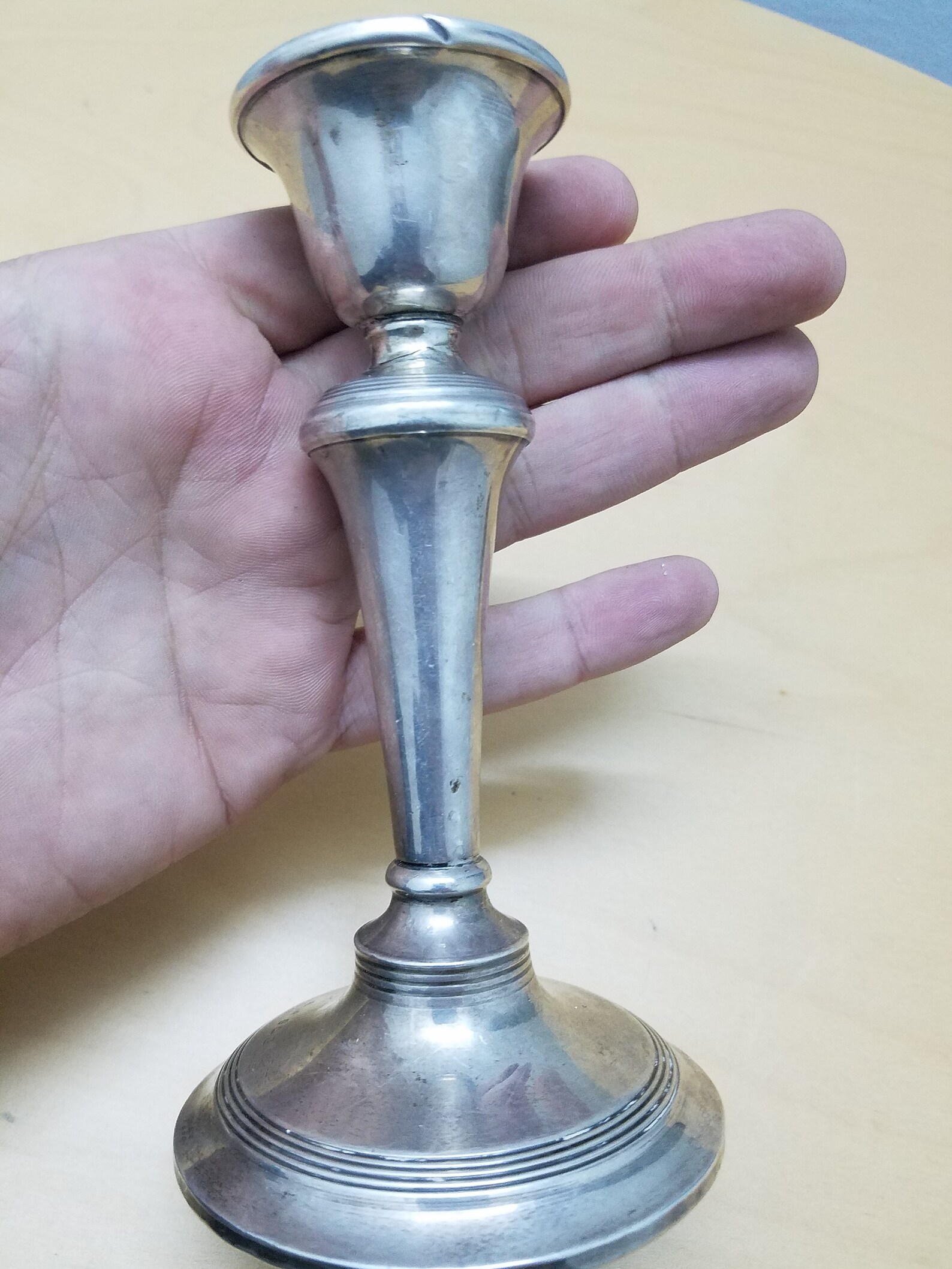 Antique Candle Holder Solid Silver Birmingham 1916 253 G Etsy