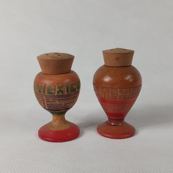 Wooden Salt and Pepper Shakers from Mexico