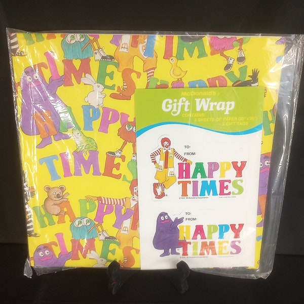 McDonald's Happy Times Gift Wrap NEW Old Stock 1981