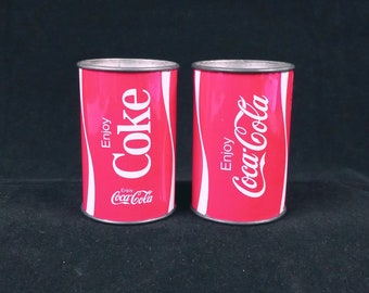 Vintage Tin Can Coke Cans Salt and Peppers Shakers