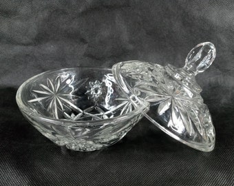 Anchor Hocking Clear Glass Candy Dish Star of David (M)