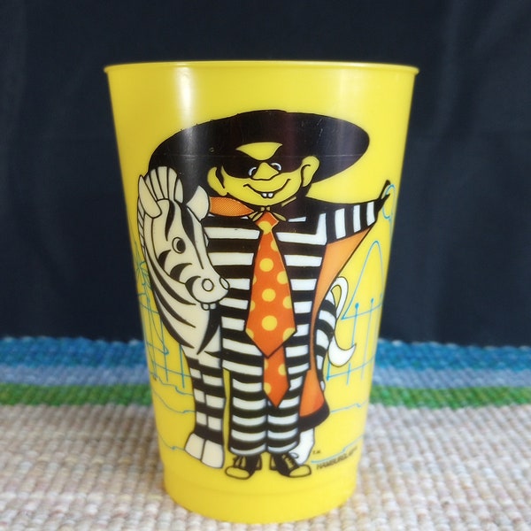 McDonald's Hamburglar Yellow Plastic Cup 1978