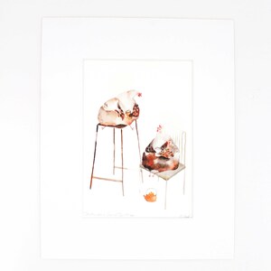 "Kunstdruck ""Im Chat bei einer Tasse Tee"" Limited Edition."