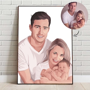 Custom Personalized Realistic Family Pet Portrait Digital - Memorial - Family Gift - Custom Family Drawing Christmas Gift for Family