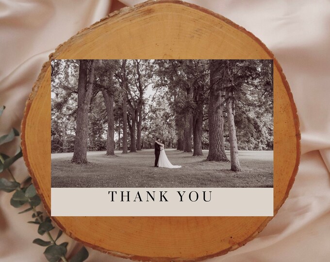 Modern Wedding Thank You Card With Photo Template Digital Download ...