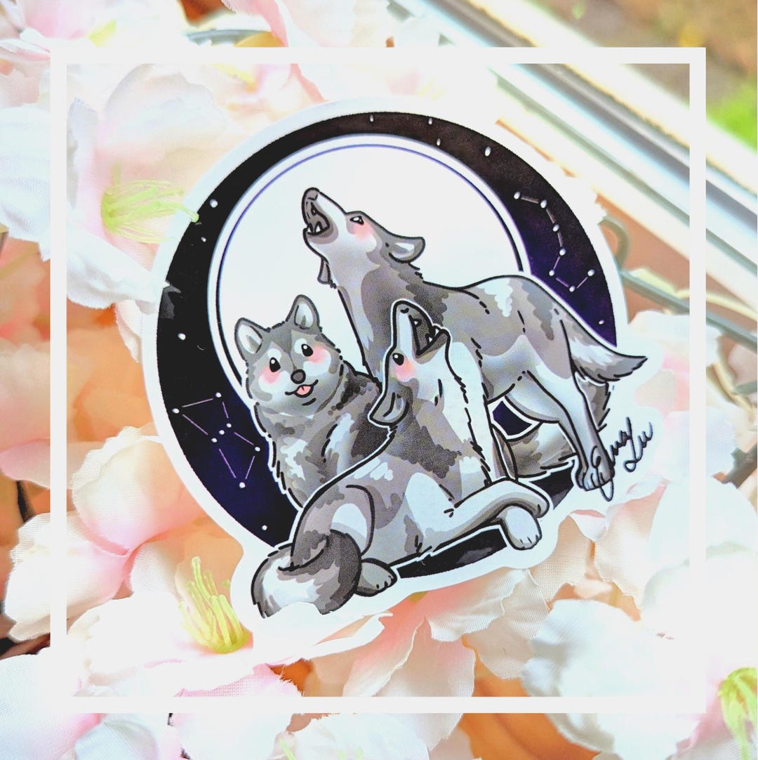 Wolf Mini Sticker Wolf Sticker: Waterproof Vinyl Animal Decal - 3 Inch - Etsy