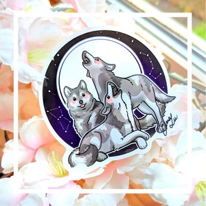 Wolf Aufkleber, Süßer und verspielter Tieraufkleber, wasserfester 3-Zoll-Vinyl-Aufkleber
