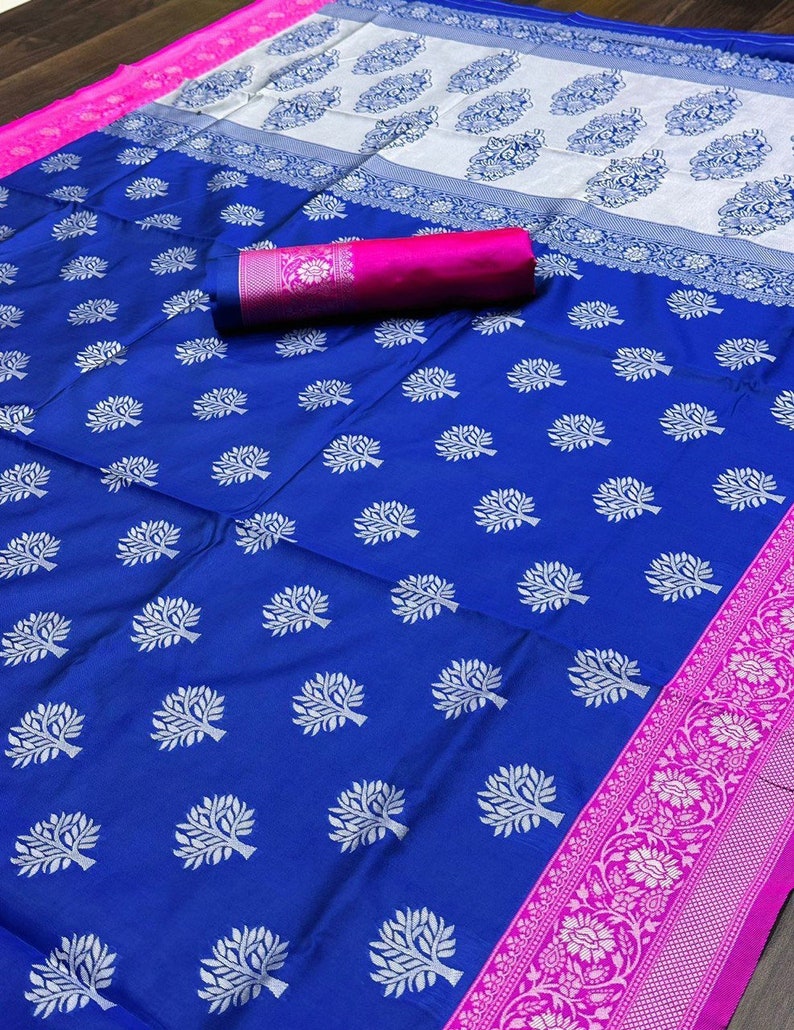 Indian Bolly Wood Special Silver Weaving All Over Saree With Etsy
