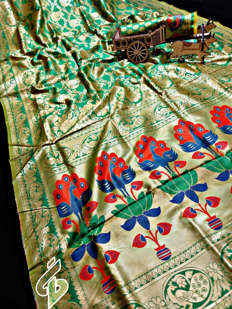 Pure Jari Kanjivaram silkBLOUSE Full Heavy Weaving and Antique Finish Big Borde