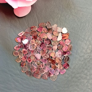 5 Piece Natural Pink Multi Tourmaline Slices - Loose Gemstone Slice - Pink Mineral -Jewelry -Healing Stone Crystal Shop - 4 - 6 mm