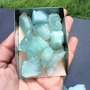 Natural Raw Aquamarine Crystal, Untreated Rough, Blue Stone, Loose Chunks, Jewelry Making Raw, Meditation Stone, Healing Stone, Crystal Shop