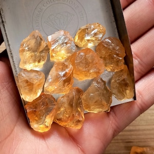 10 Piece Raw Citrine Stone, Natural Citrine, Rough Gemstone, Nuggets, Raw Making Jewelry, Citrine Crystal, Healing Stone, Crystal Store