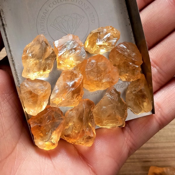 10 Piece Raw Citrine Stone, Natural Citrine, Rough Gemstone, Nuggets, Raw Making Jewelry, Citrine Crystal, Healing Stone, Crystal Store