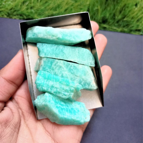 Raw Amazonite Crystal - Natural Amazonite Rough - Good Luck Stone - Jewelry Making Stone - Healing Stone - Crystal Shop - Height : 35+ mm