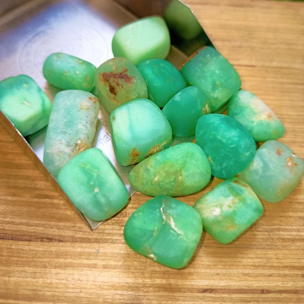 5 Piece Natural Raw Chrysoprase Tumble Crystal, Rough Nuggets, Gemstone, Raw Making Jewelry, Healing Stone, Crystal Shop 8 - 12 MM