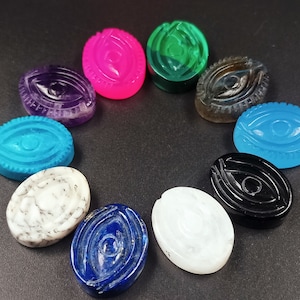 Carving Evil Eye Cabochon, Natural Mix Gemstone, Protection Stone, Bracelet Charm, Jewelry Making, Healing Stone, For Women - Men