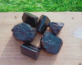Piedra de turmalina negra en bruto - Cristal de turmalina - Turmalina negra natural - Chakra raíz - Tienda de cristales al por mayor - Piedra curativa