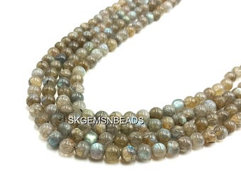 Natural Labradorite Beads AAA, Round Gemstone, Blue Flash, 13 Inch Strand