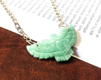 Natural Gemstone Eagle With Chain, Carved Eagle, Beautiful Hand Carved Pendant, Bird Necklace Jewelry, Real Gemstone, Women Locket Crystal