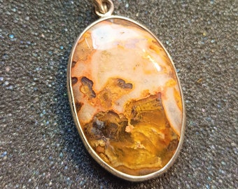 Natural Moss Agate 925 Sterling Silver Pendant