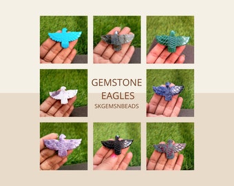 Natural Gemstone Eagle Carve Bird, Beautiful Hand Carved Pendant, Eagle Bird Crystal, Real Gemstone, Jewelry, Crystal Shop