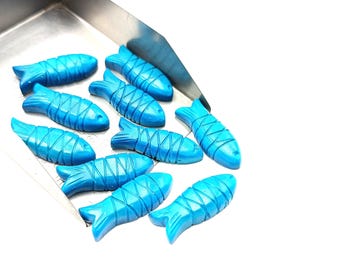 Natural Carving Fish, Mix Gemstone, Crystal Fish Charm, Ocean Inspired Bead, Hand Carved Pendant, Jewelry Making Craft, Healing Gift