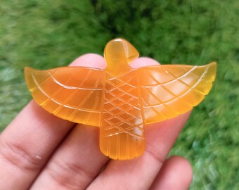 Águila de piedra preciosa tallada a mano, talla de pájaro de cristal, hermosa talla a mano, águila de cristal, piedra preciosa auténtica, fabricación de joyas, tienda de sanación
