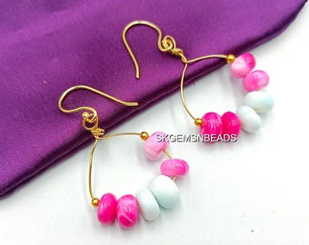 Pendiente de ópalo multicolor, pendiente de ópalo de caramelo, piedra preciosa de ópalo sombreada, joyería de cristal hecha a mano, pendiente colgante para mujer, regalo para dama de honor, regalo para ella