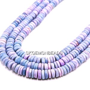 Lila schattierter Opal Heishi-Reifen, rosa flache Scheibe Edelstein, handgemachte glatte Washer Perlen, 6-7 mm Rad Form Kristall, Schmuckherstellung Handwerk