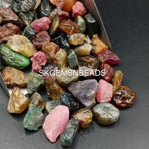 raw multi sapphire stone, loose sapphire nuggets, natural minerals, wire wrapping jewelry stone, pink sapphire, blue sapphire, yellow sapphire, green sapphire, gift for stone lover, women anniversary gift, multi sapphire bracelet, sapphire necklace