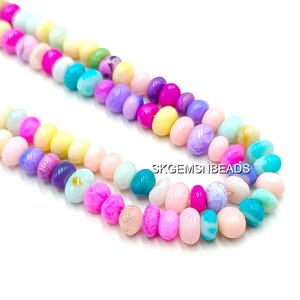 Beautiful Multi Color Opal Rondelle Beads, 13&quot; Candy Disco Opal, Smooth Plain Mix Gemstone, Loose Rainbow Opal Beads, Jewelry Craft Beads