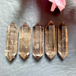 Faceted Smoky Quartz Double Terminated Pencil - Natural Pointed Gemstones - 40 - 41 MM Polished Stone - Jewelry Making - Crystal Shop