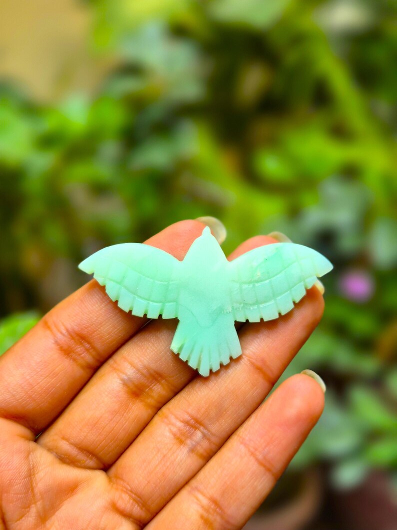 Eagle Carving Bird, Mix Gemstone, Beautiful Hand Carved, Loose Carved Eagle, Bird Charm, Real Gemstone, Women Jewelry Making, Crystal Shop Chrysoprase