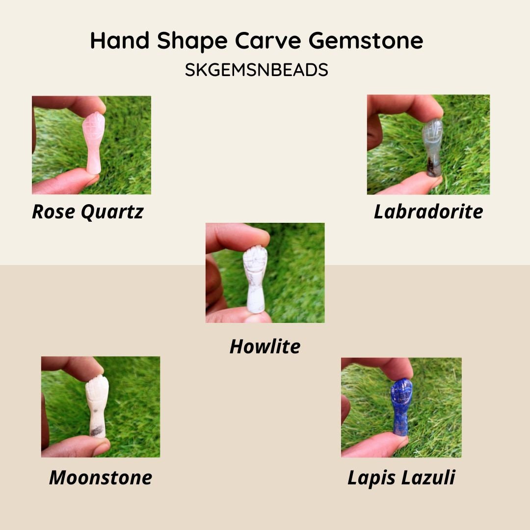 Natural Hand Carve Gemstone Beautiful Hamsa Hand Pendant Hands of