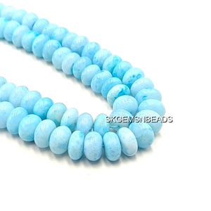 Aqua Blue Shaded Opal Smooth Rondelle Beads, 16&quot; Blue Shaded Opal Gemstone Beads, Handmade Plain Nuggets, AAA Beads Jewelry Craft 9.5-11MM