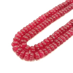 Rode kwarts gesneden pompoenvormige kralen, losse rode gesneden meloenkralen, gladde pompoen, handgemaakte mooie edelsteenkralen, damessieraden 7-8 mm