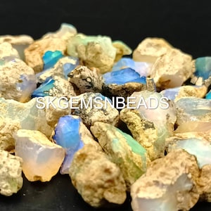 Ethiopian fire opal rough, flashy Blue Fire, loose raw opal pieces, jewelry making opal, healing crystal store, October birthstone, welo fire opal, crystal pendant, Rainbow opal, zodiac stone, chakra reiki healing, gift for her, opal necklace, pendant