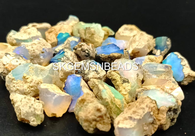 Ethiopian fire opal rough, flashy Blue Fire, loose raw opal pieces, jewelry making opal, healing crystal store, October birthstone, welo fire opal, crystal pendant, Rainbow opal, zodiac stone, chakra reiki healing, gift for her, opal necklace, pendant