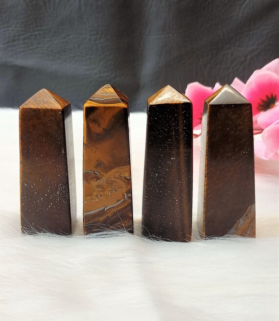 Tiger's Eye Crystal Tower 3 Point Crystal - Etsy