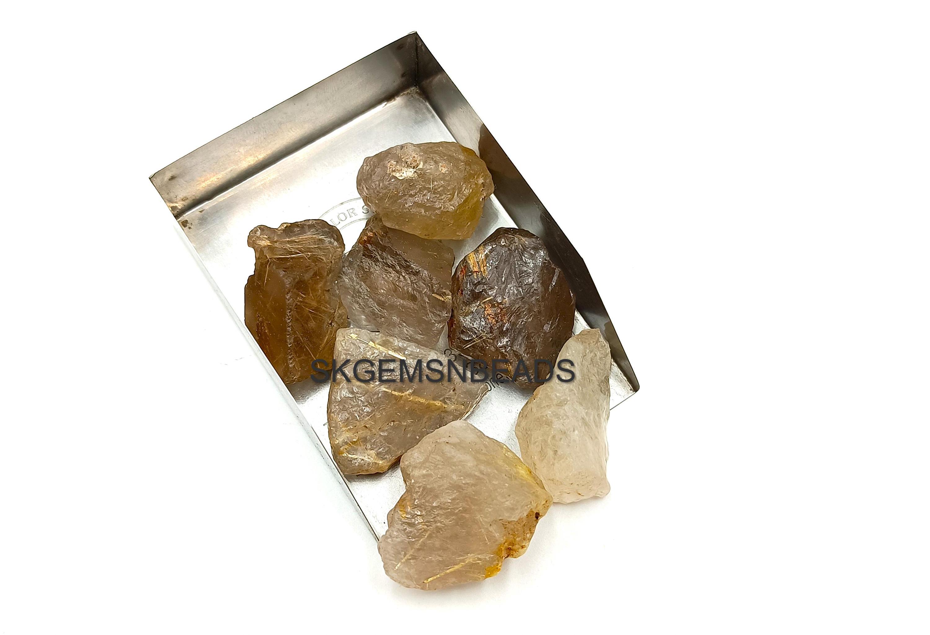 Lab Rutile Rough Raw Golden Rutile Quartz, Natural Quartz Specimen, Manifestation ...