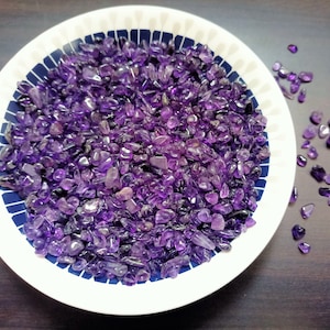 Natural Loose Amethyst Chips Stone, Purple Gemstone Chips, Crown Chakra, Mini Stone, Polished Uncut Stone, Healing Stone, Crystal Shop 5-6mm