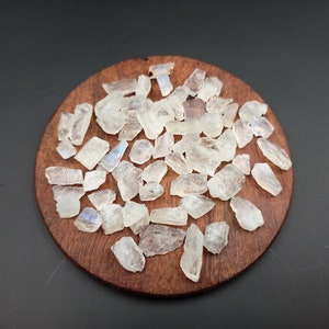 Raw White Rainbow Moonstone Rough, Natural Moonstone, 6-8 MM, Gemstone Nuggets, June Birthstone, Jewelry Making Craft, Healing Crystal Gift